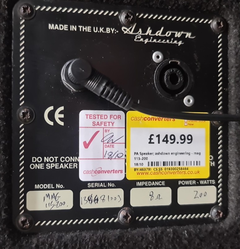 Ashdown Engineering Mag 115-200 Black | 019300258464 | Cash Converters