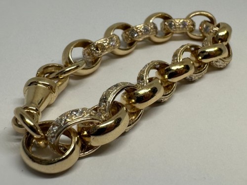 9Ct Gold And Cz Childs Belcher Bracelet 20.3G 030100228925 Cash Converters