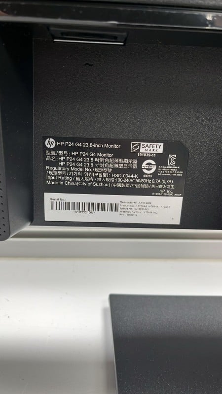 1080P HP P24 G4 23.8 Inch Monitor Black | 045800080566 | Cash Converters