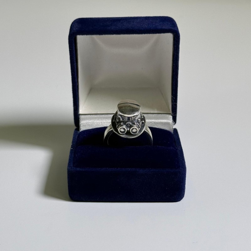 New Steam Punk Hat Ring Silver Unisex Ring Without Stone Size L ...