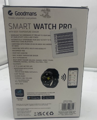 Goodmans Smart Watch Pro Black 021000125246 Cash Converters