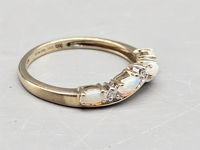 HONEYCAT Opal Orb Crystal Ring – Minimalist Delicate Ring In Gold, Rose Gold, Or Silver, Simulated Opal