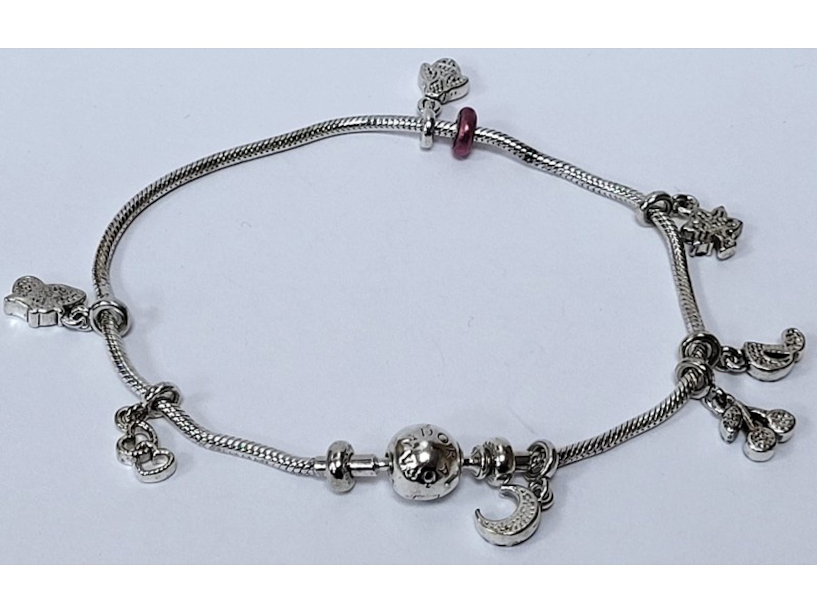 Pandora Snake Bracelet+8 Charms Silver Bracelet 11.5G | 021800126041 ...