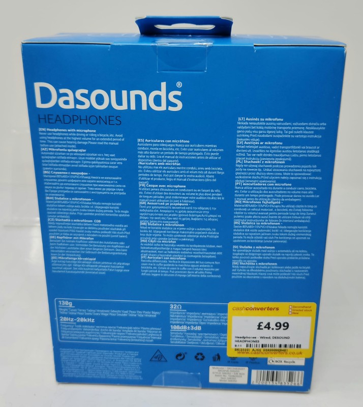 Headphones - Wired Desound Headphones | 059300009481 | Cash Converters