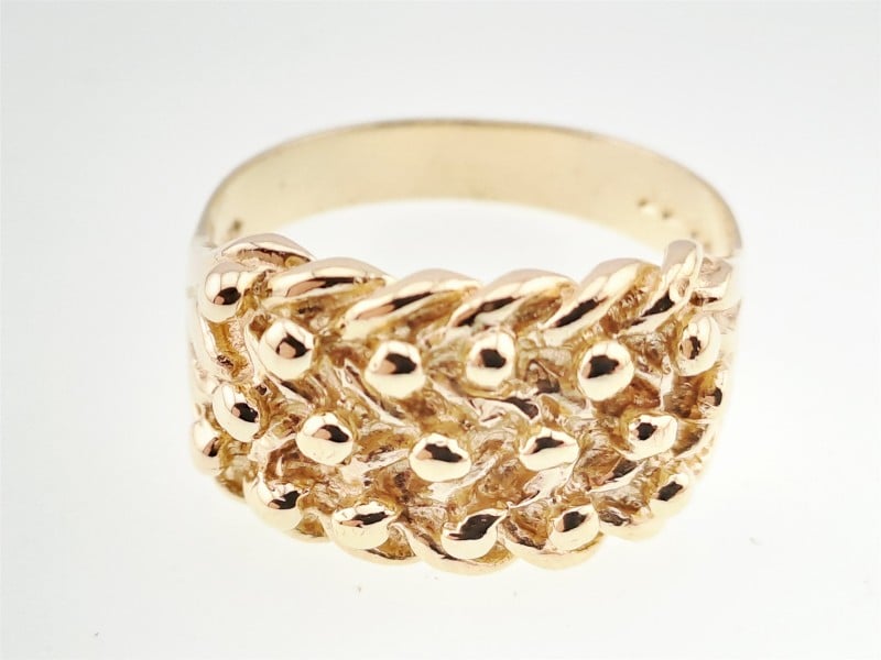 9ct 3 Row Keeper Yellow Gold Ring Size R | 030100276786 | Cash Converters