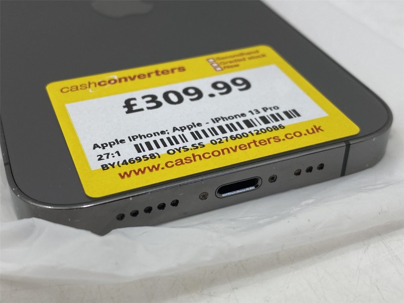 Apple iPhone 13 Pro 128GB Black for £304.99 Second Hand
