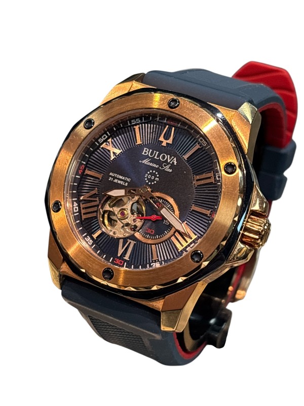 Bulova Watch Mens Men's Marine Star 98A227 Automatic Watch ...