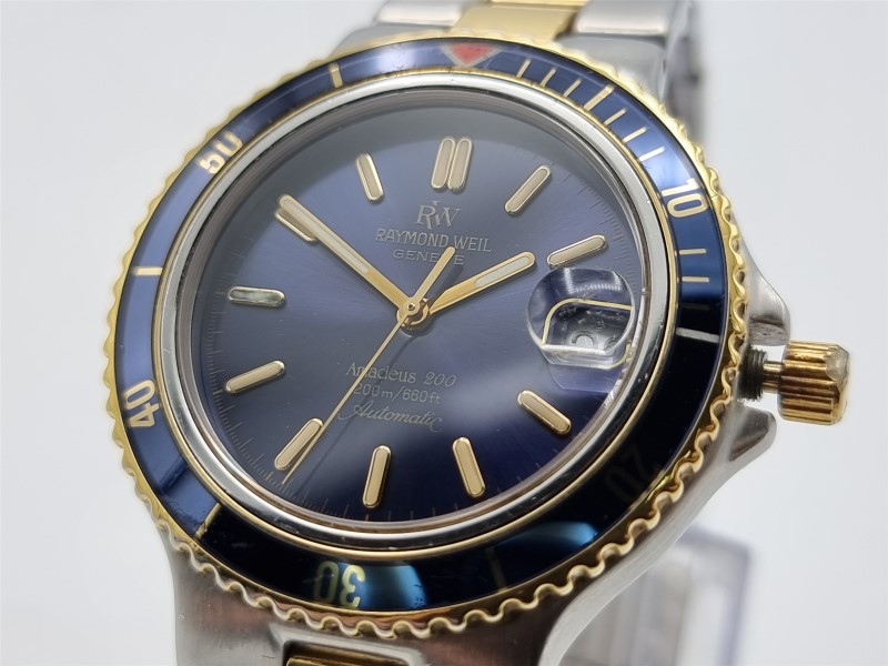 RARE AUTOMATIC WATCH RAYMOND WEIL AMADEUS 200 18K GOLD
