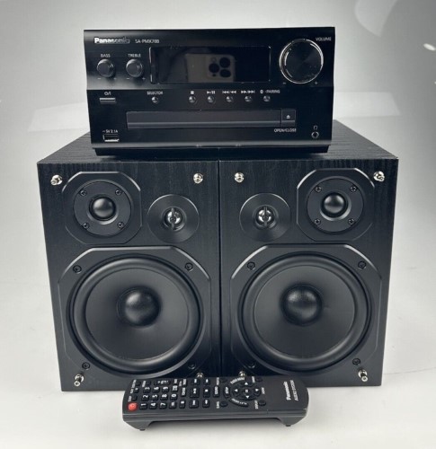 Panasonic Home Audio System W/ Speakers And Remote Sa-Pmx70b Black