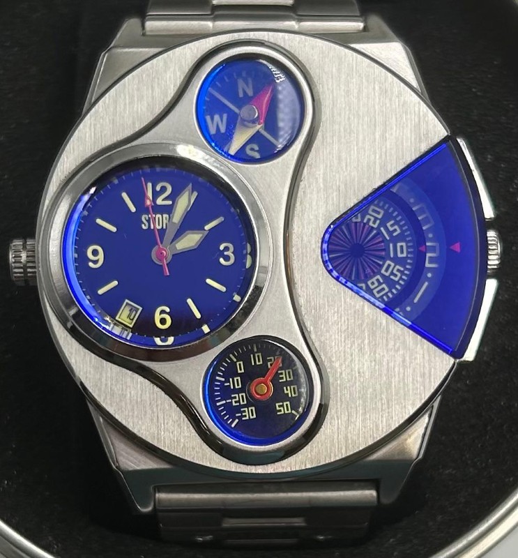 V2 Navigator Lazer Blue Compass Temperature Watch Unisex | 034700314046 ...