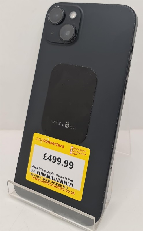 Apple iPhone 15 Plus 128GB Black for £349.99 Second Hand