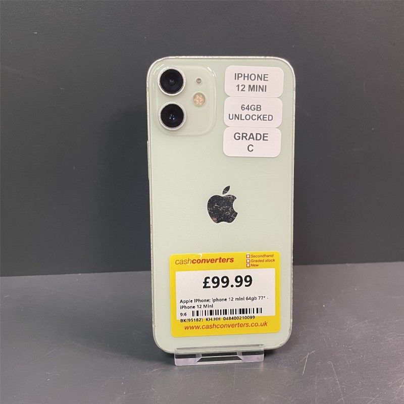 iPhone12 64GB／77% Apple iPhone 12 Mini 77% Battery Health 64GB Green for £99.98
