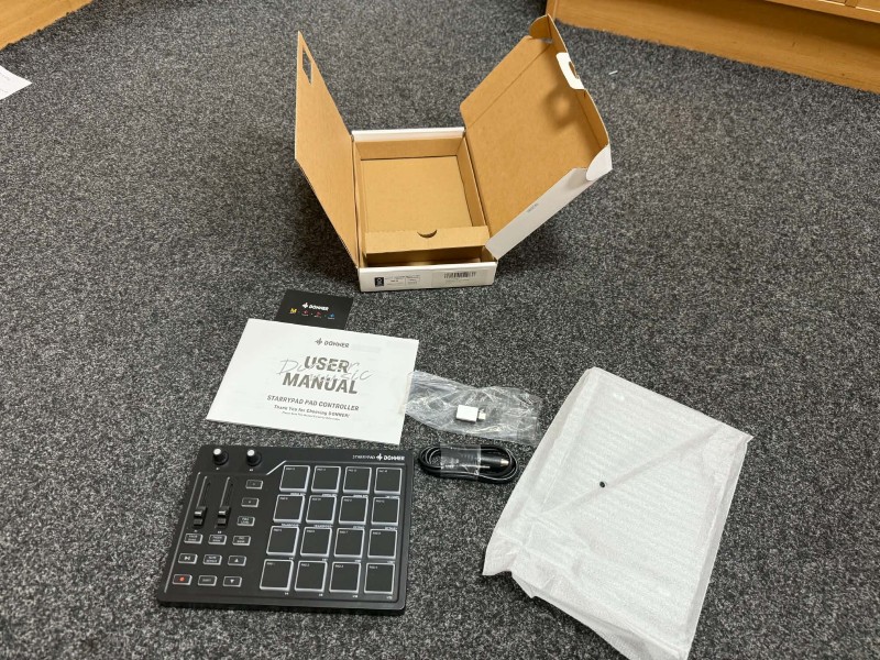 DJ Mixer Donner Starrypad Mini Dpd-16 Midi Pad Controller Usb-C ...