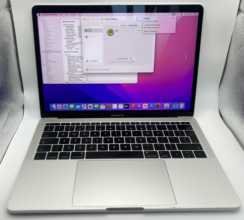 Apple Macbook Pro (13-Inch 2016) Mac Os Monterey - 8GB Ram - 256GB