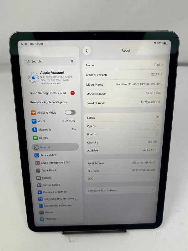 Apple . iPad Pro 3rd Gen (A2377) 128GB Grey | 051200081338 | Cash ...