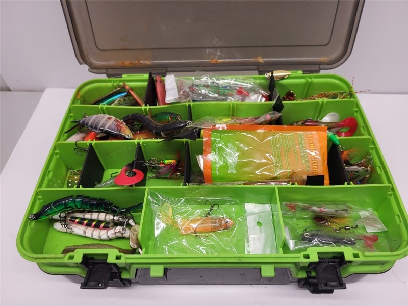 Fishing Box Filled With Varios Fishimg Lures. | 038600335039 | Cash ...