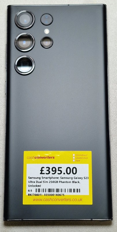 Samsung Galaxy S23 Ultra 256GB 256GB Black for £349.99 Second Hand