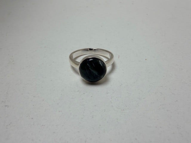 Brand New Seraphinite Ring Silver Unisex Ring With Stone Size O ...