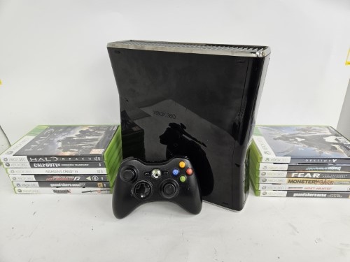 Xbox 360 S Console With Controller And Leads And X12 Games Xbox 360 S