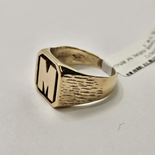 ZIVOM Gold Cubic Zirconia Initial Alphabets Letter M Band Ring For Women  Gold