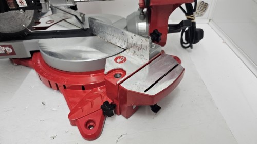Workzone 1700 Watt Sliding Mitre Saw Red for 119.99 Second Hand