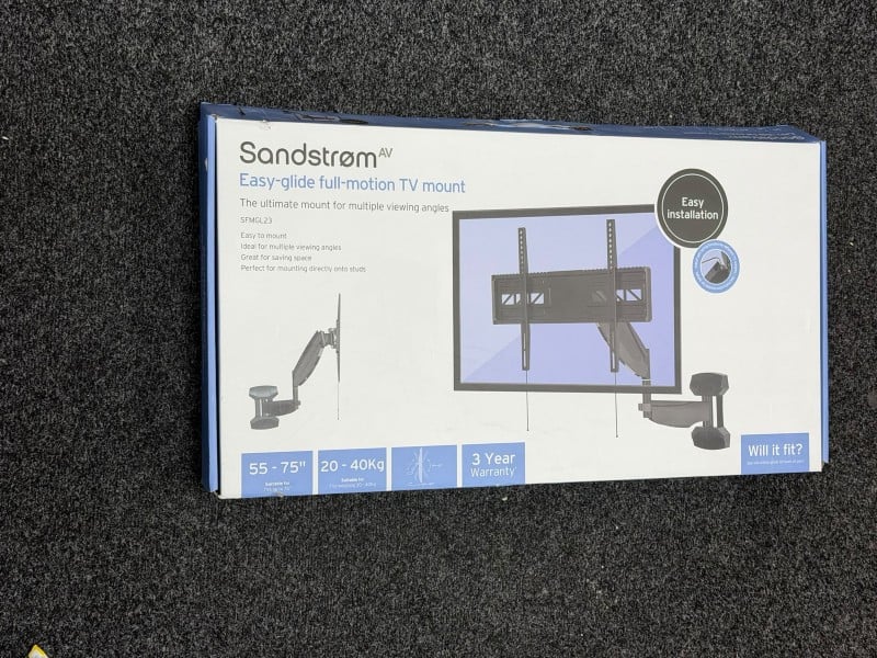 Sandstrom, Full-Motion TV Wall Mount Sfmgl23, Black | 044300081910 ...