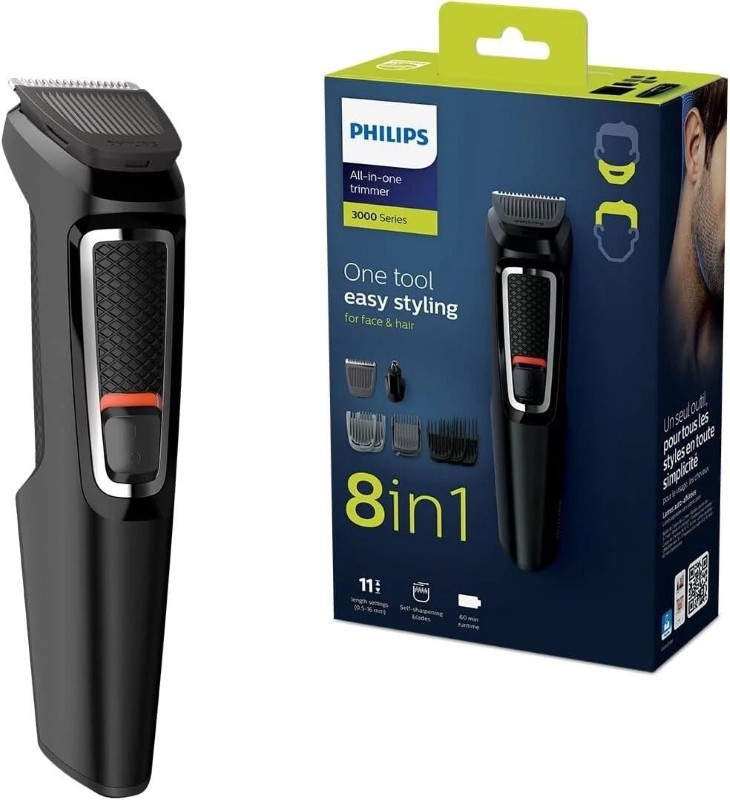 Philips Multigroom Series 3000 8-In-1 Hair Clippers Black ...