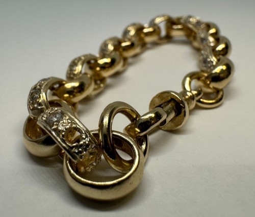 9Ct Gold And Cz Childs Belcher Bracelet 20.3G 030100228925 Cash Converters