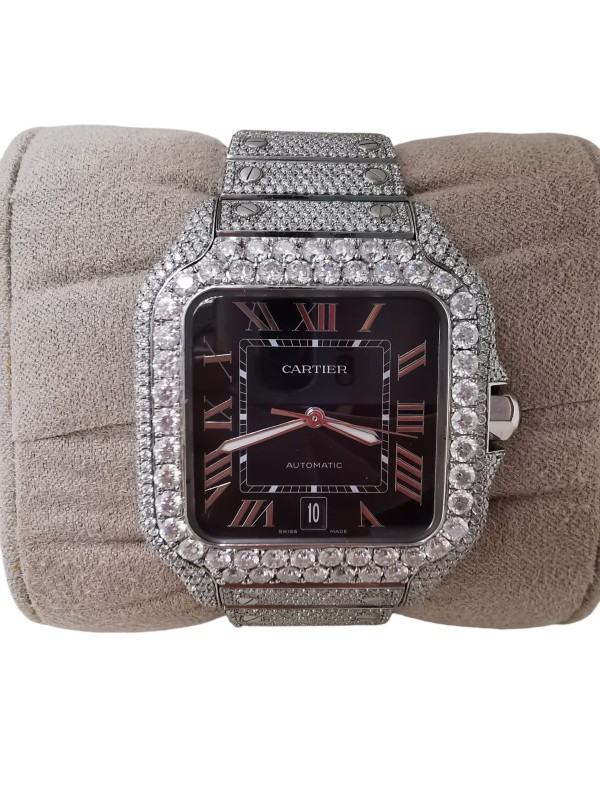 Cartier Watch Unisex Santos 4072 Iced for £7200.00 Second Hand