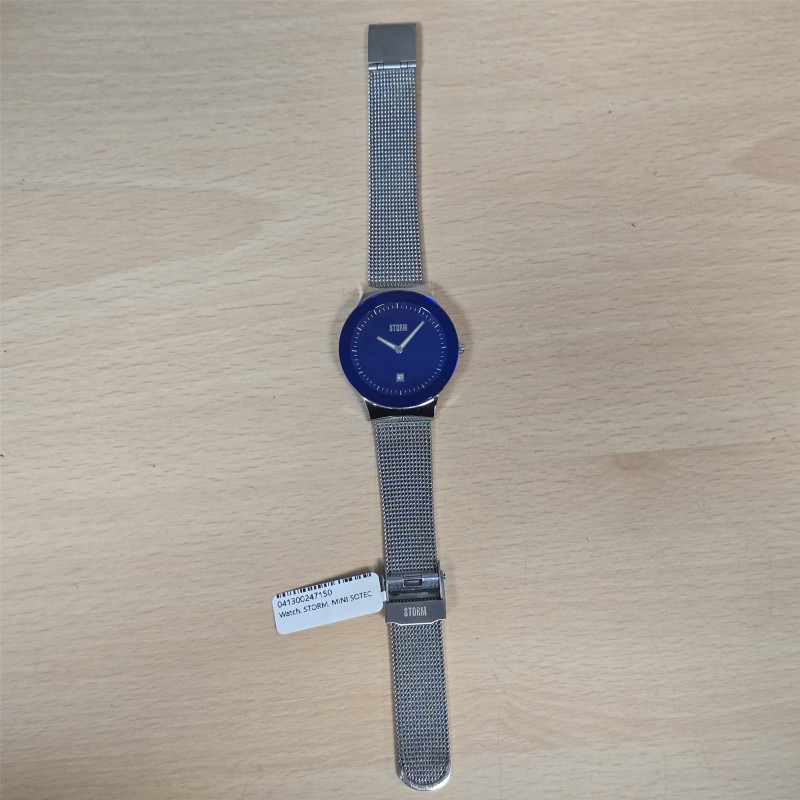 Orologio STORM Mini SOTEC, Quadrante In Vetro, Cinturino In Rete, Acciaio Spazzolato, Con Data, Resistente Agli Spruzzi