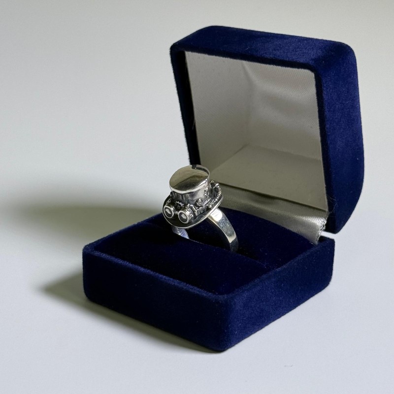 New Steam Punk Hat Ring Silver Unisex Ring Without Stone Size L ...