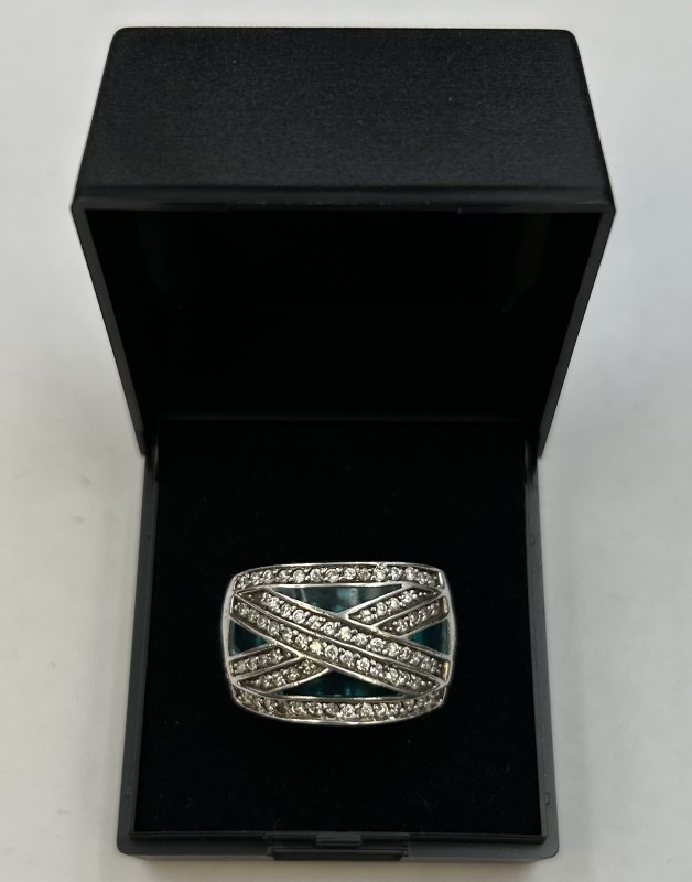 Silver Fancy Blue+Cz Ring Ring With Stone Size Q | 033300276411 | Cash ...