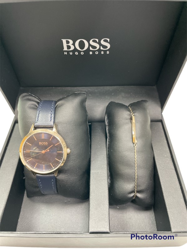Boss watch sales and bracelet set