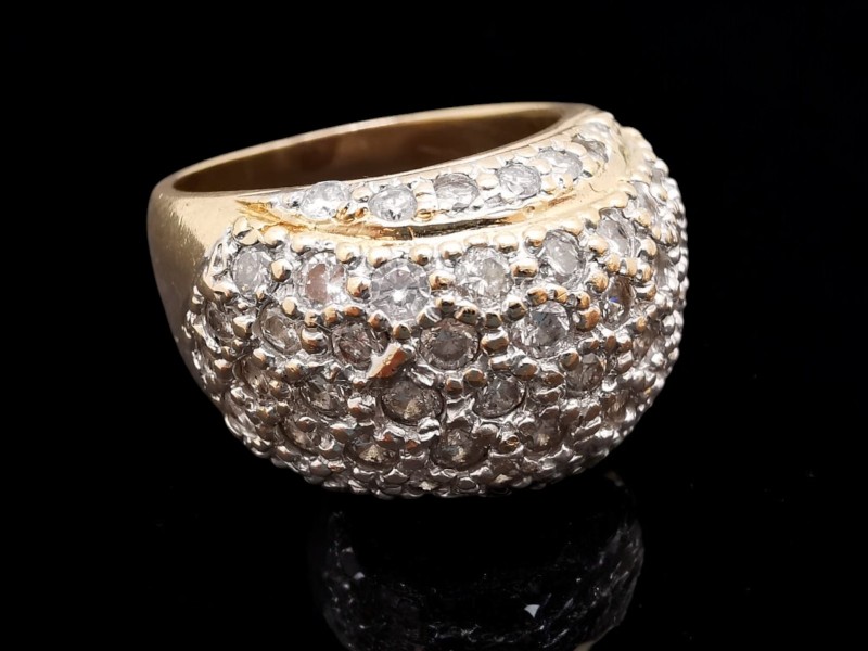 14ct Bonnet Ring Stone Set 14K Yellow Gold Yellow Gold Unisex Ring With ...