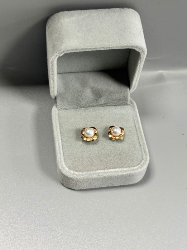 9ct Fancy Pearl Earrings Yellow Gold Stud Pierced 1.6G | 019300246998 ...