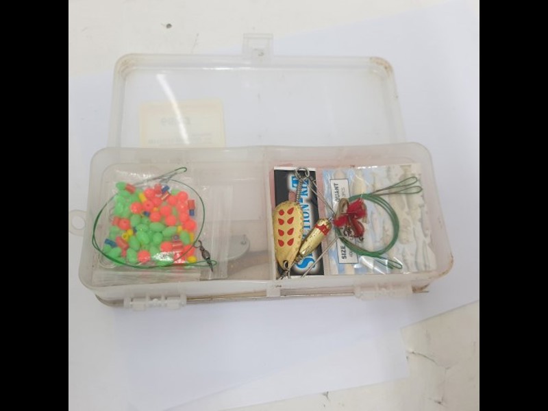 Double Sided Fishing Tackle Box With Various Tackle., 038600243553