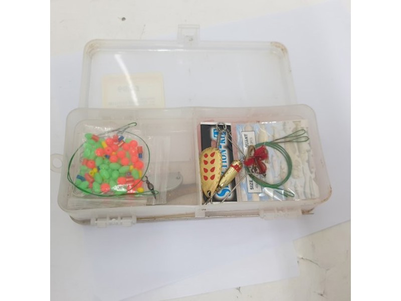 Double Sided Fishing Tackle Box With Various Tackle., 038600243553