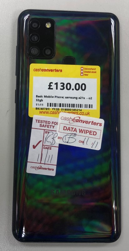 Samsung A21s O2 32GB Black | 018000185214 | Cash Converters