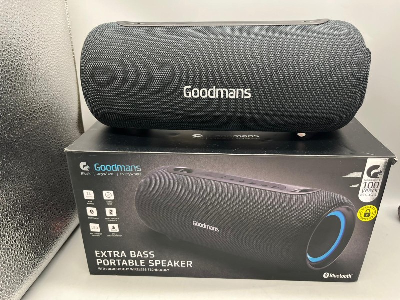 Goodmans Extra Bass Portable Speaker - Boxed Extra Bass Portable ...