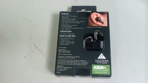 Asda Tech Noise Cancelling Earbuds Black 021600127265 Cash Converters